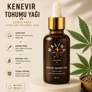 Kenevir Tohumu Yağı Soğuk Pres %100 Saf Bitkisel Yağ